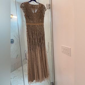 Adrianna Papell Beaded V-Neck Gown